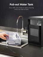 40Lbs/24H Countertop Nugget Ice Maker, Self-Cleaning Pellet Ice Machine with Scoop & Basket