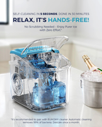 Countertop Ice Maker Machine with Handle, 26Lbs/24H, 9 Ice Cubes Ready in 6 Mins, Auto-Cleaning Portable Ice Maker with Basket & Scoop, Smart App Remote Control for Home Kitchen Camping RV, Blue