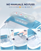 Countertop Ice Maker Machine with Handle, 26Lbs/24H, 9 Ice Cubes Ready in 6 Mins, Auto-Cleaning Portable Ice Maker with Basket & Scoop, Smart App Remote Control for Home Kitchen Camping RV, Blue
